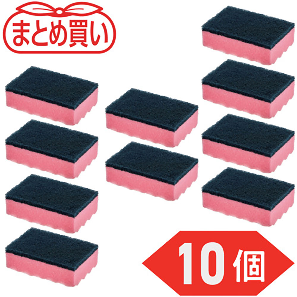 ＴＲＵＳＣＯ　まとめ買い　抗菌ハードスポンジ　ピンク　１０個入　ＨＳ－Ｐ－１０Ｐ＿