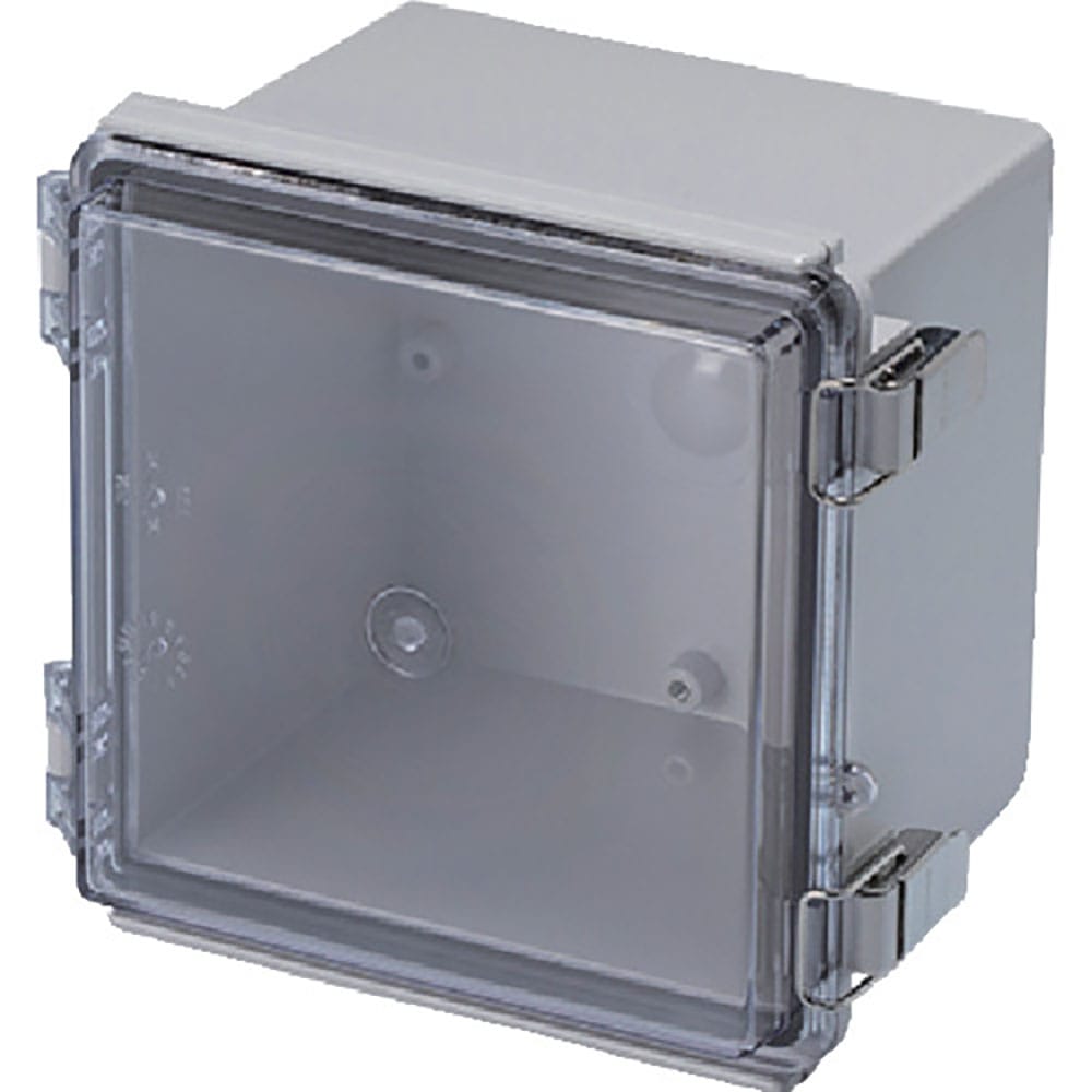 タカチ　防水・防塵ボックス　透明／ホワイトグレー　１５０×１５０×１２０．５　ＢＣＡＰ１５１５１２＿