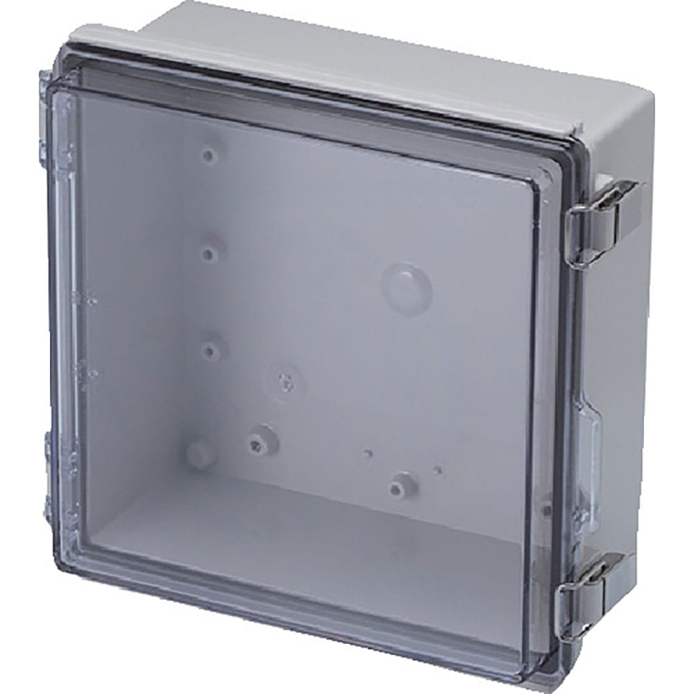 タカチ　防水・防塵ボックス　透明／ホワイトグレー　２１０×２１０×１００　ＢＣＡＰ２１２１１０Ｔ＿