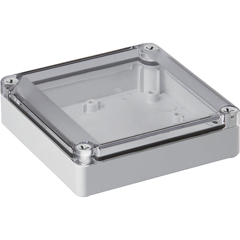 タカチ　防水・防塵ポリカボックス　透明／ホワイトグレー　１２５×１２５×３５　ＳＰＣＰ１３１３０４＿