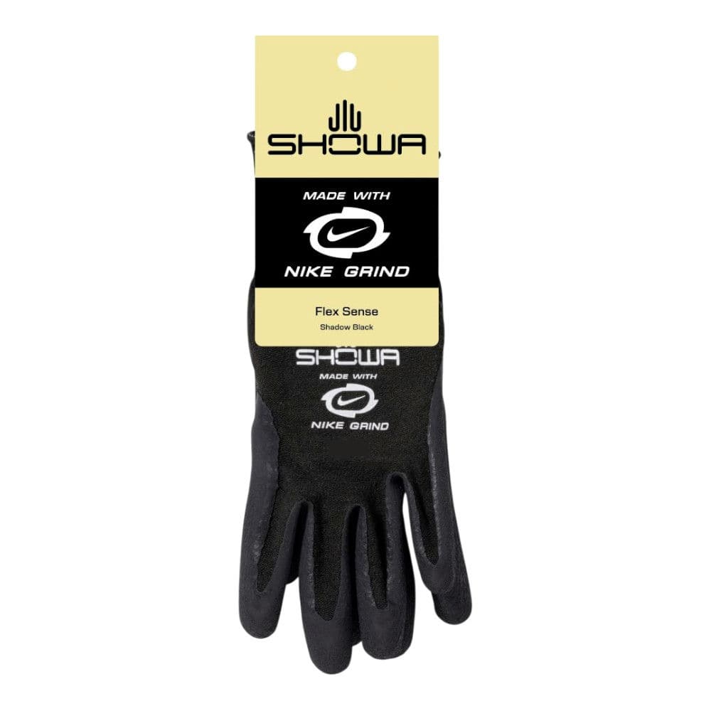 ショーワ　天然ゴム製手袋　ＮＩＫＥ　ＧＲＩＮＤ　ＦｌｅｘＳｅｎｓｅ　シャードブラック　Ｓ