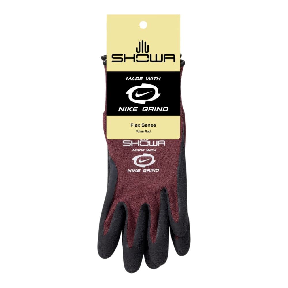 ショーワ　天然ゴム製手袋　ＮＩＫＥ　ＧＲＩＮＤ　ＦｌｅｘＳｅｎｓｅ　ワインレッド　Ｍ