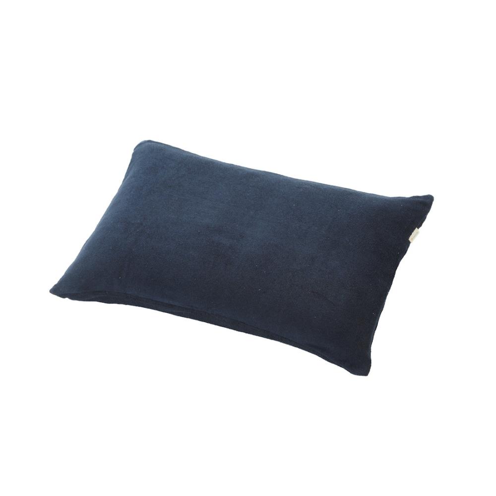 アテーナライフ　ガバっと開いてのびのびフィット　綿パイル枕カバー　標準　ネイビー