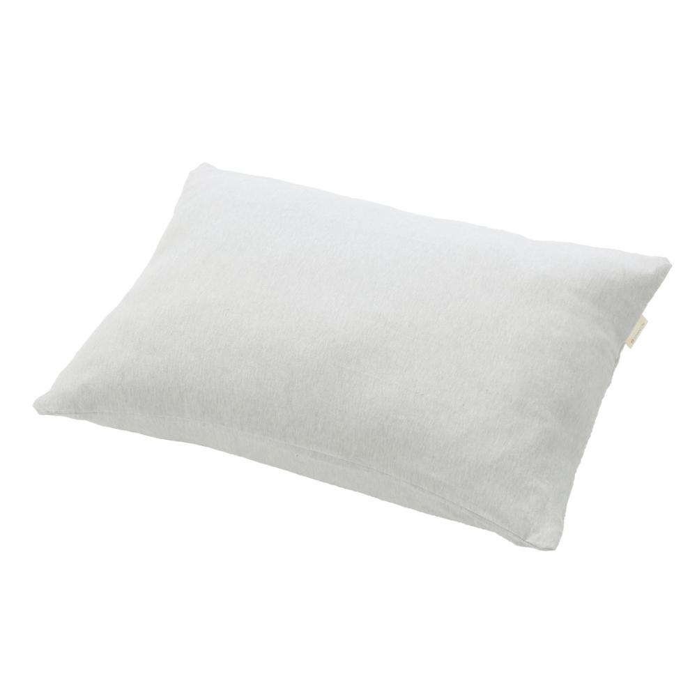 アテーナライフ　ガバっと開いてのびのびフィット　綿ニット枕カバー　ミニ　グレー