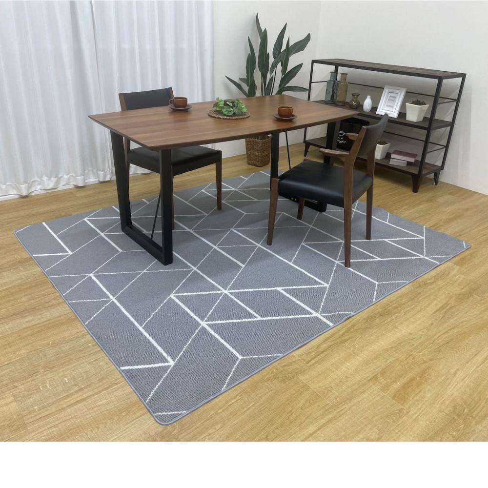 イケヒコ　ダイニングラグ　ラエル　グレー　１８０×２２０ｃｍ