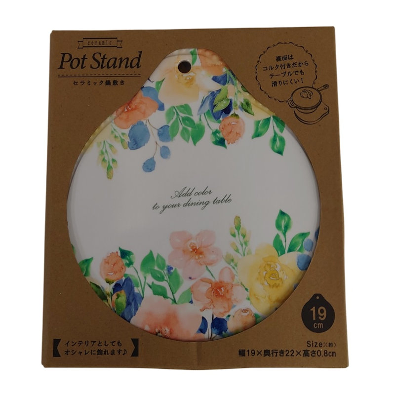 菊屋　セラミック鍋敷き　１９ｃｍ　イングリッシュガーデン