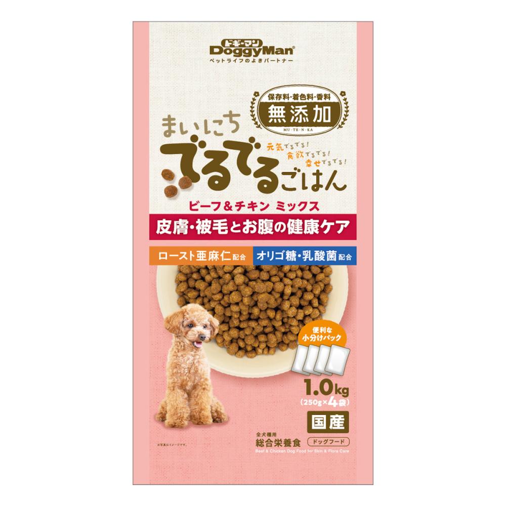 ドギーマン　まいにちでるでるごはん　ビーフ＆チキン　ミックス　皮膚・被毛とお腹の健康ケア　１ｋｇ
