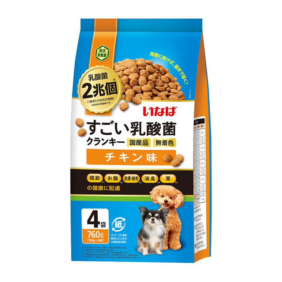 いなば　すごい乳酸菌クランキー　チキン味　１９０ｇ×４袋