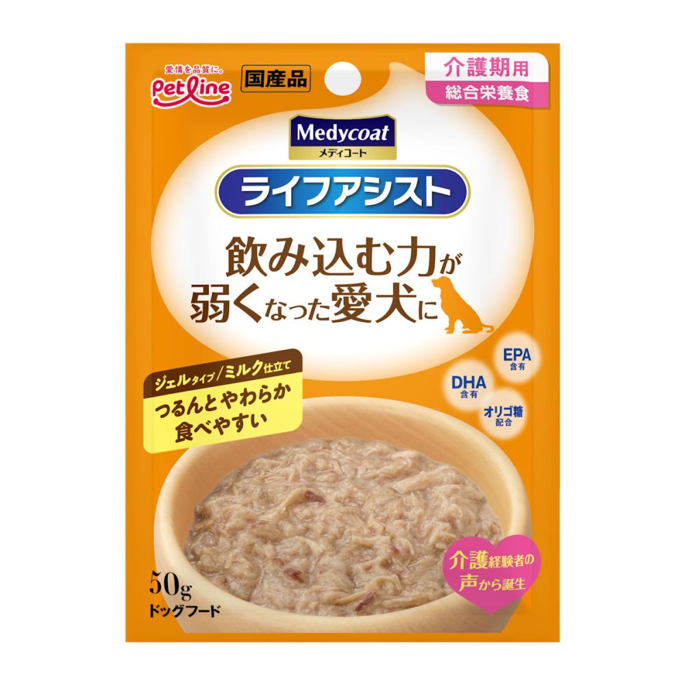 メディコート　ライフアシスト　飲み込む力が弱くなった愛犬に　ジェルタイプ　ミルク仕立て　５０ｇ