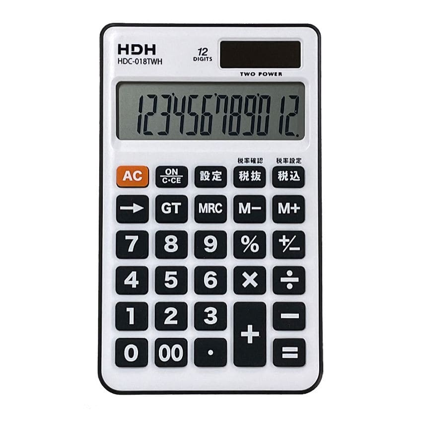 保土ヶ谷電子販売　手帳型電卓　ＨＤＣ－０１８ＴＷＨ