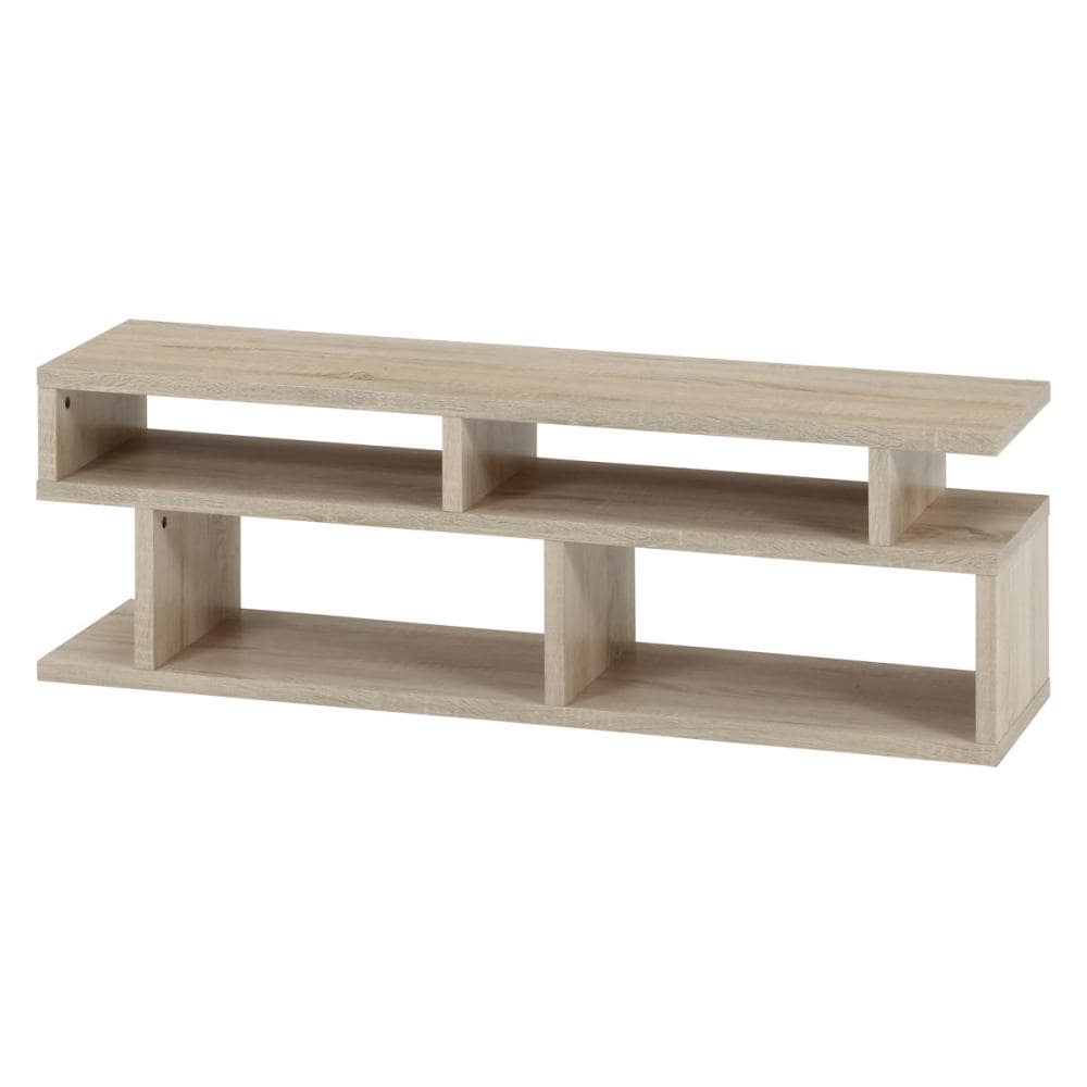 不二貿易　Ｓ字型ＴＶ台　１２０Ｗ　オーク　幅１１７．７×高さ３８×奥行２９．５ｃｍ