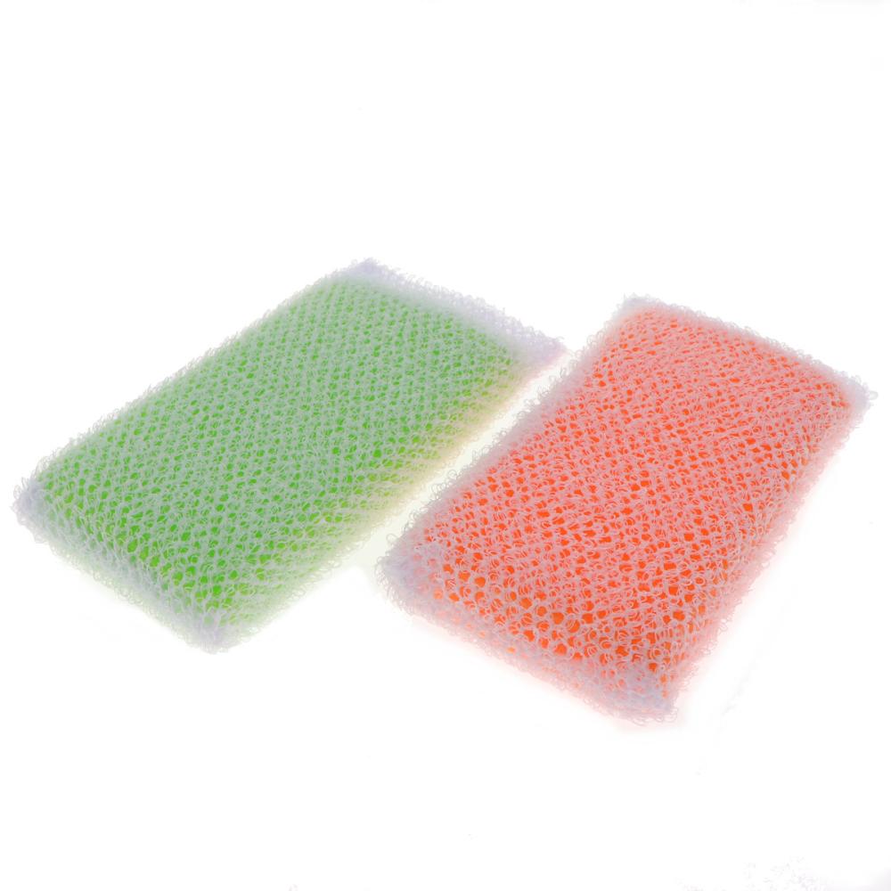 Ｌ’ＣＲＥＳＴ（ルクレスト）　たっぷり泡立つ　汚れをかきとるネットスポンジ　大きめサイズ　１６×８ｃｍ　２個入り