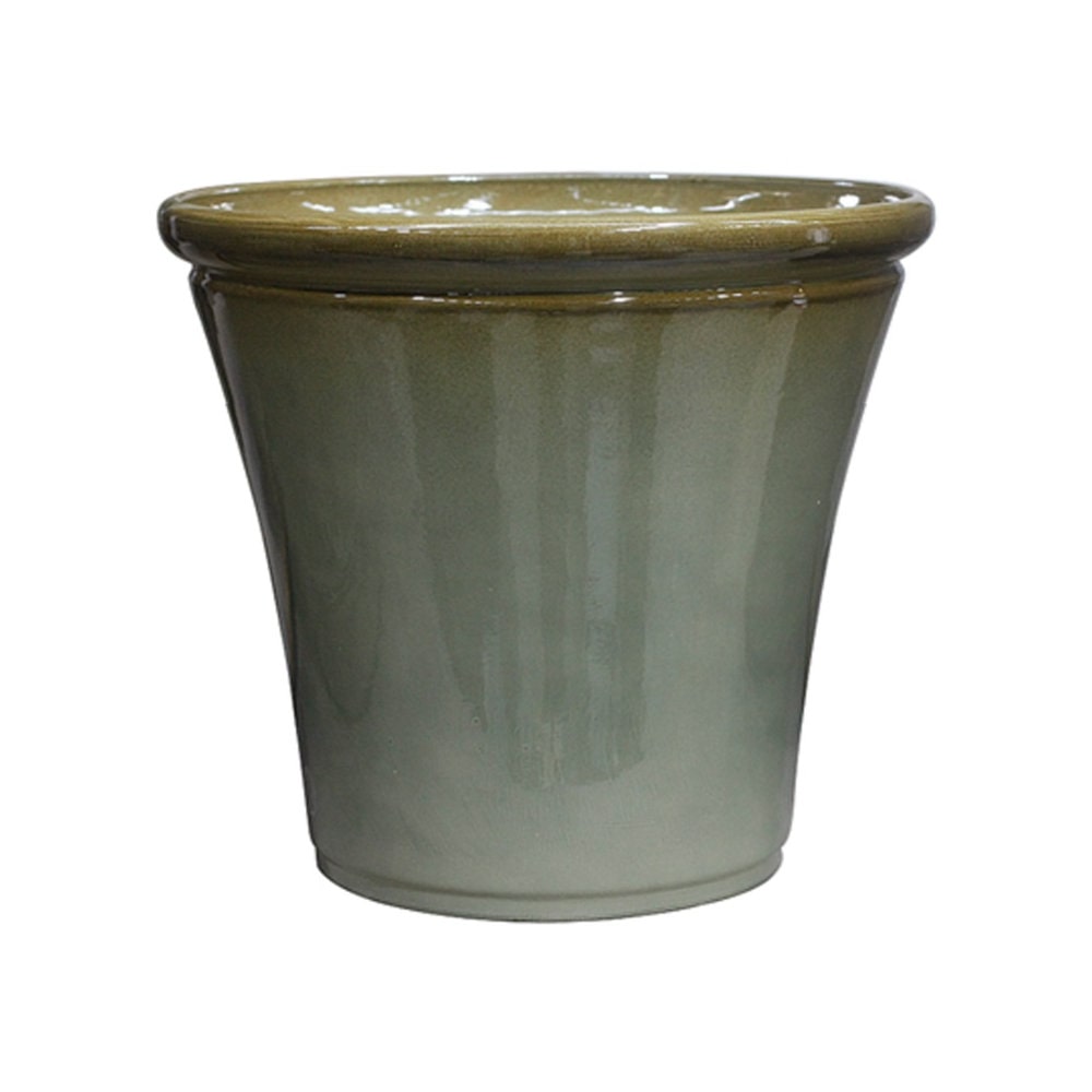 Ｂｒｅｅｚｙ　Ｇｒｅｅｎ　か～るい陶器風ポット　深型　１３号