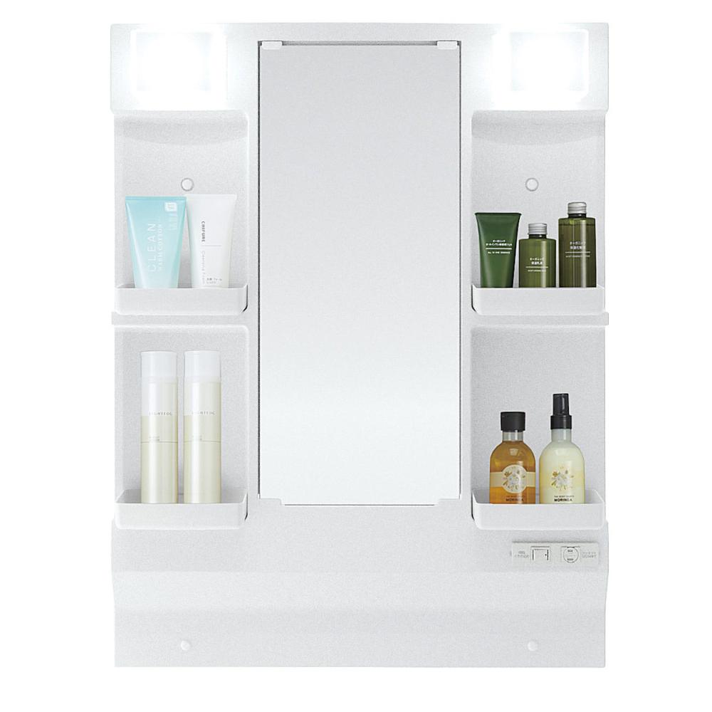 你的品牌名オリジナル　洗面化粧台　ＫＬ２シリーズ　一面鏡　２灯ベーシックＬＥＤ　くもり止めヒーター付　幅７５ｃｍ