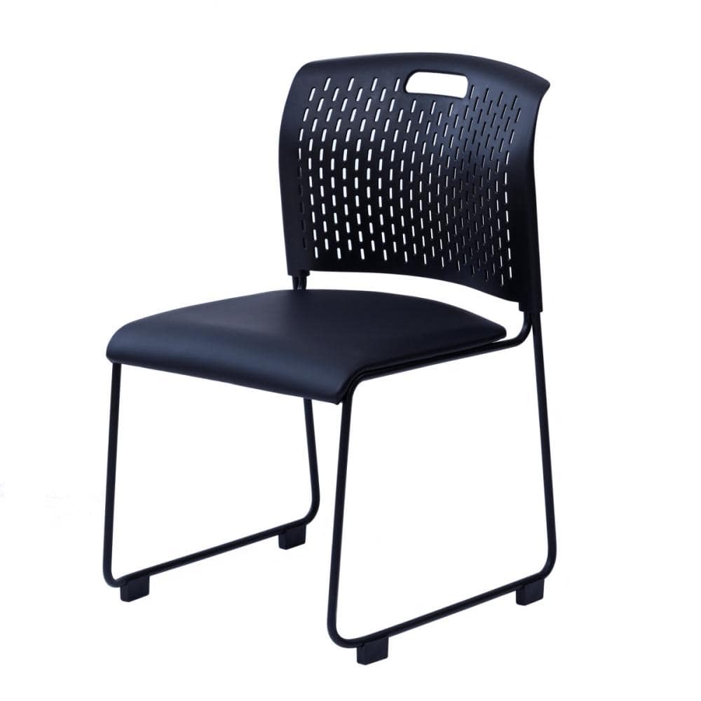 山善　スタツキングチエア　ブラック／ブラック　ＣＫＳＣ－５５（ＢＫ／ＢＫ）