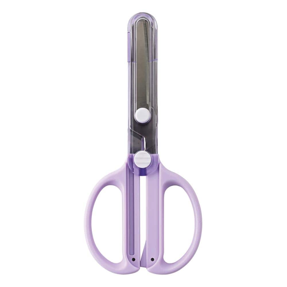 クツワ　キャップ一体こどもハサミ　パープル