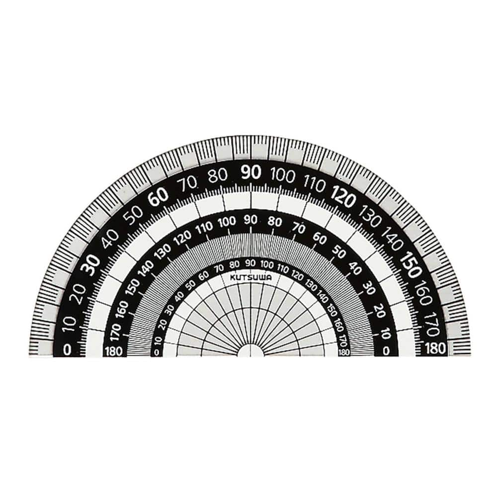 クツワ　分度器　ブラック　９ｃｍ