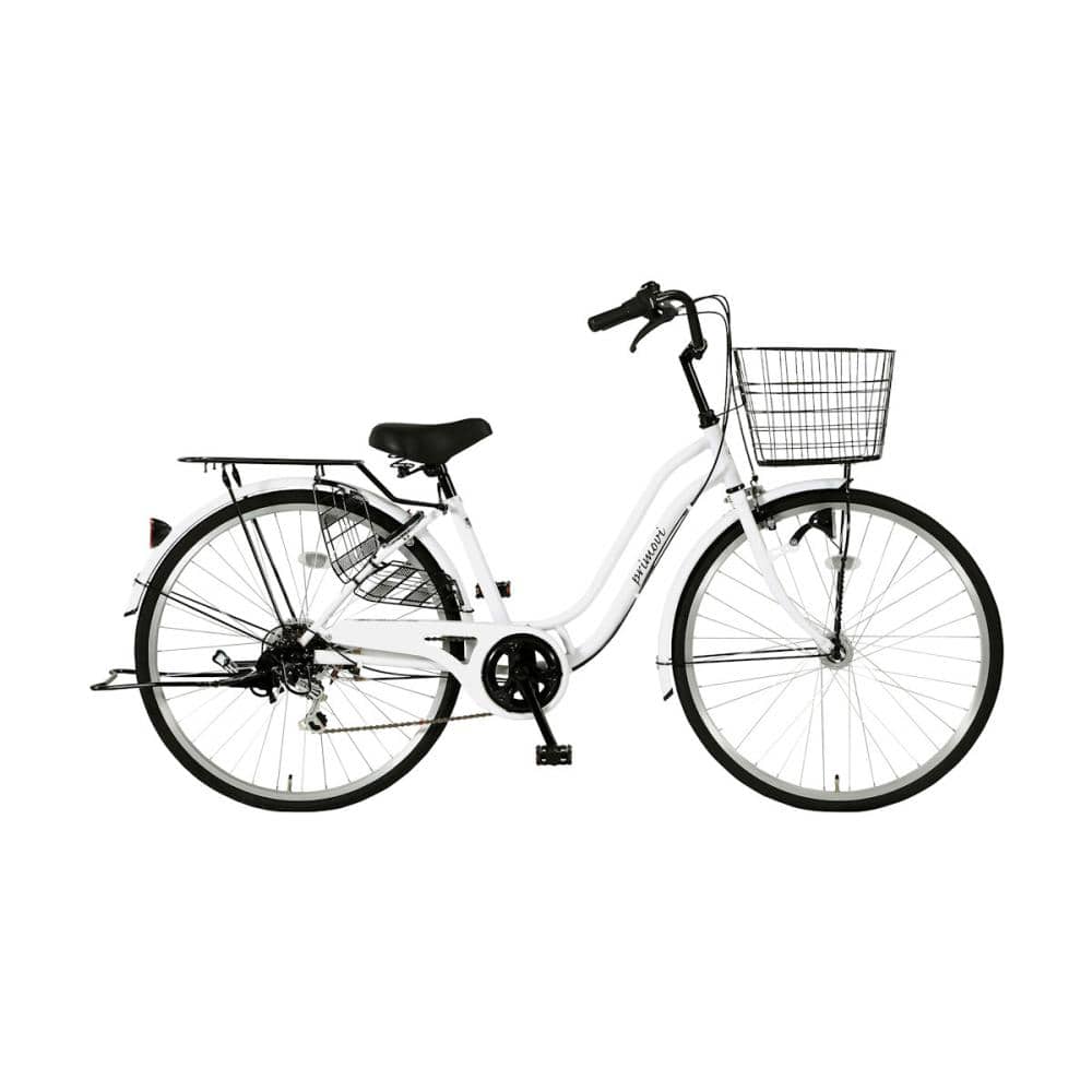 軽快車　パンクしにくい　プリモビ　２６インチ　マットクールホワイト