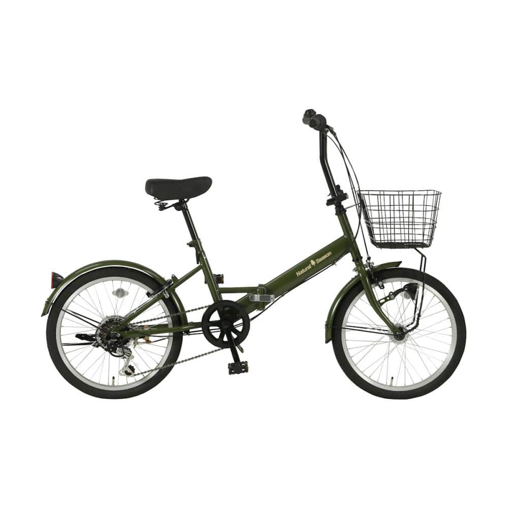 ナチュラルシーズン　２０２６年モデル　折りたたみ車　２０インチ　マットカーキ