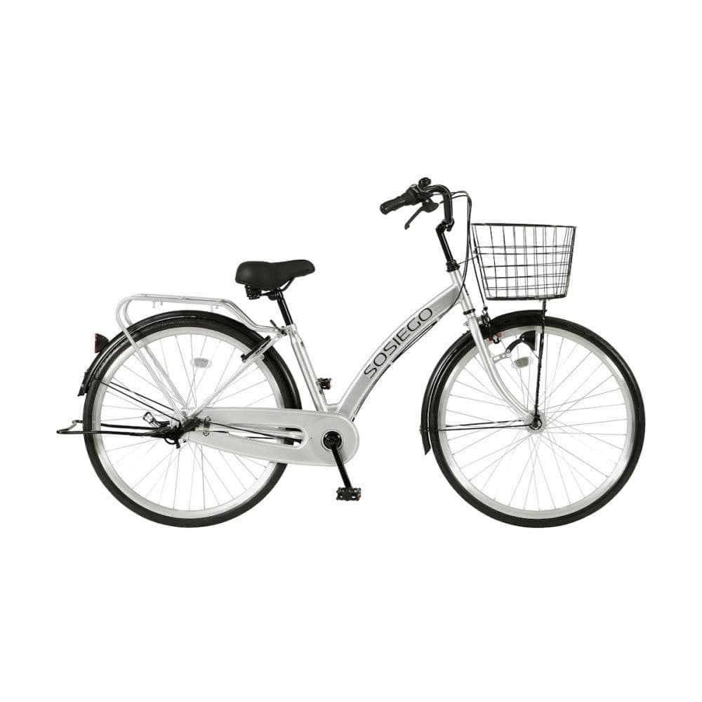 軽快車　ノーパンクタイヤ　ソシエゴ　リブレ　２６インチ　マットシルバー