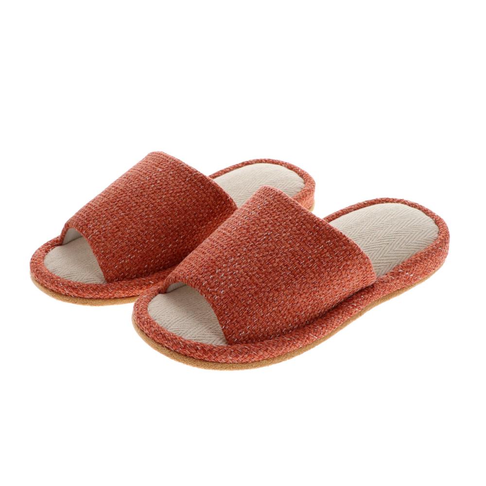 アテーナライフ　前開き外縫いスリッパ　オレンジ　Ｍ