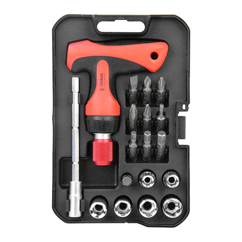 藤原産業　Ｅ－Ｖａｌｕｅ　Ｔハンドルラチェットドライバーセット　ＥＲＤ－１３０