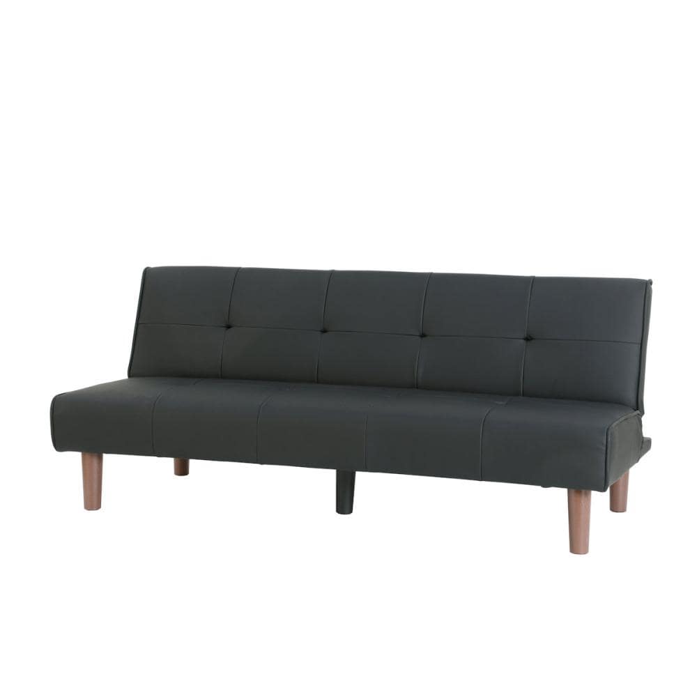 アテーナライフ　ソファベッド　ペルファボーレ　３人掛け　レザー調ブラック