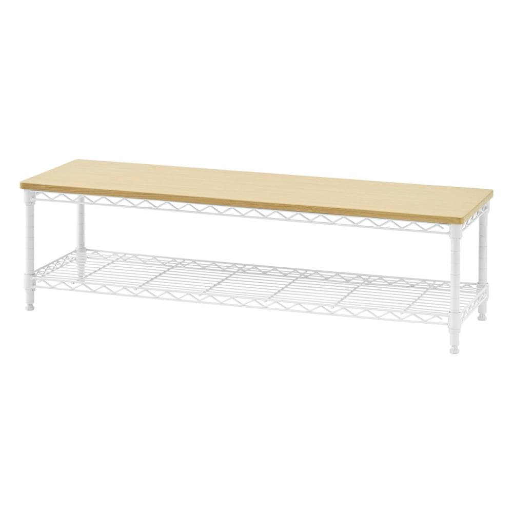 アイリスオーヤマ　カラーメタルラック　ローボード　ホワイト　幅１０１×高さ３０×奥行３１ｃｍ　ＣＭＬ－１０３０２