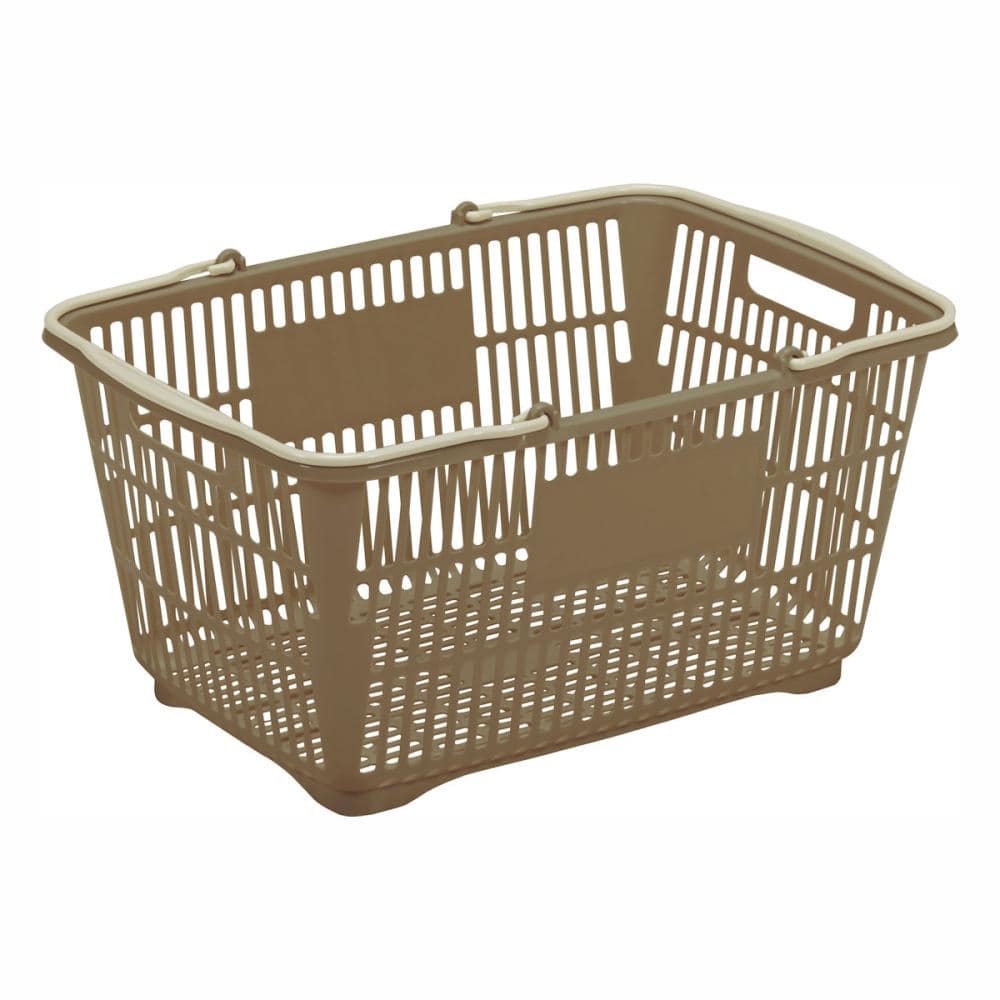 買い物カゴ　ブラウン／グレー