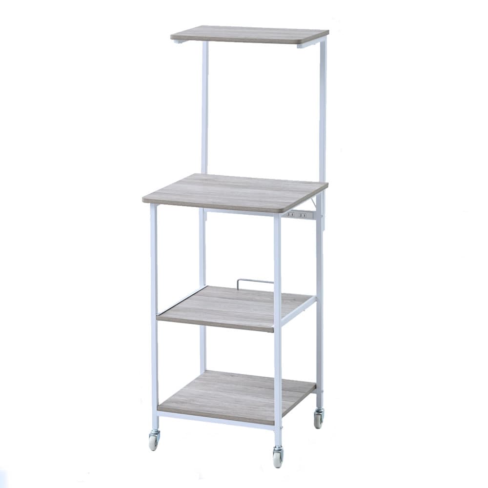 ＹＡＭＡＺＥＮ（山善）　デザインレンジラツク　上棚付　スリム４８Ｗ　アンティークアイボリー／サンドホワイト　ＬＲＷ－４８（ＡＩＶ／ＳＷＨ）