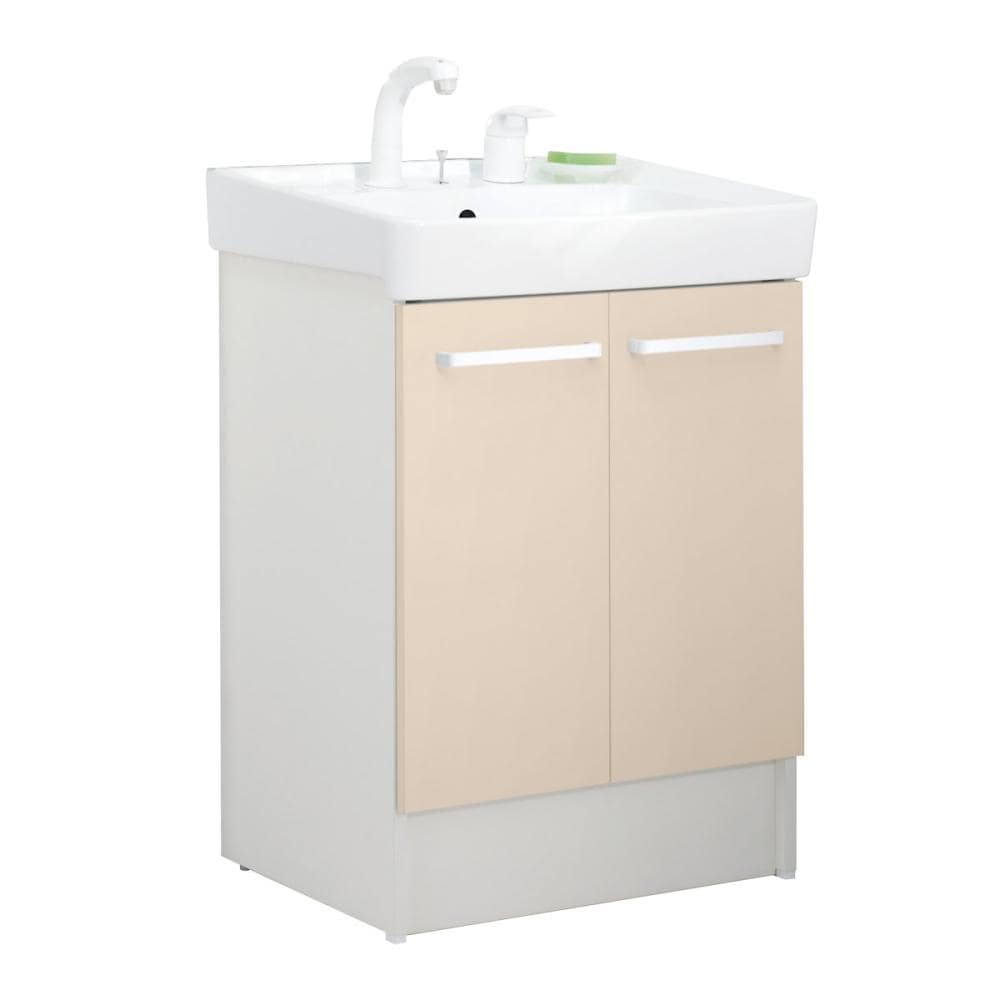 ＬＩＸＩＬ　ＩＮＡＸ　洗面化粧台　Ｄ７シリーズ　シャワー水栓　扉タイプ　間口６０ｃｍ　寒冷地用　ライトベージュ　Ｄ７Ｎ６－６０５ＳＹＮ－Ｗ／ＨＶ２Ｗ