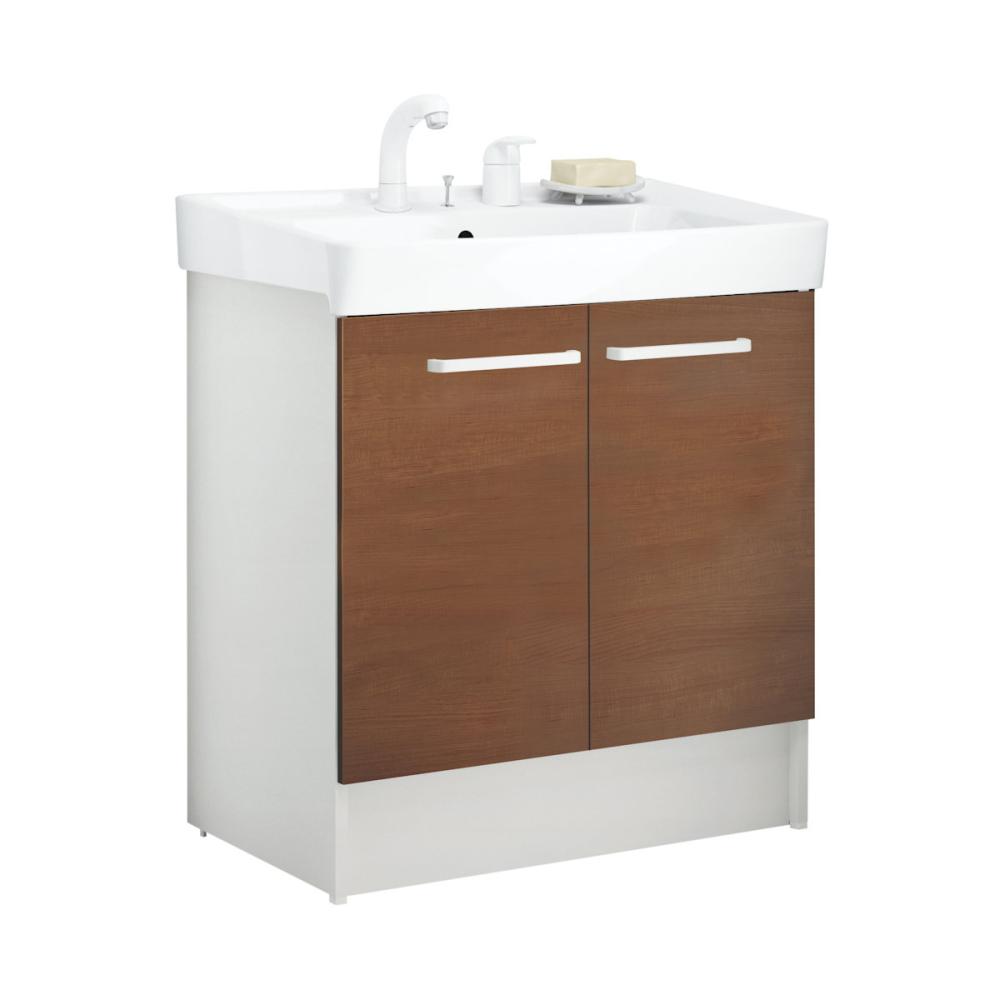 ＬＩＸＩＬ　ＩＮＡＸ　洗面化粧台　Ｄ７シリーズ　シャワー水栓　扉タイプ　間口７５ｃｍ　寒冷地用　クリエモカ　Ｄ７Ｎ６－７５５ＳＹＮ－Ｗ／ＬＭ２Ｗ