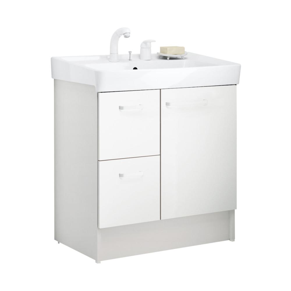 ＬＩＸＩＬ　ＩＮＡＸ　洗面化粧台　Ｄ７シリーズ　シャワー水栓　引出タイプ　間口７５ｃｍ　寒冷地用　ホワイト　Ｄ７Ｈ６－７５５ＳＹＮ－Ｗ／ＶＰ１Ｗ