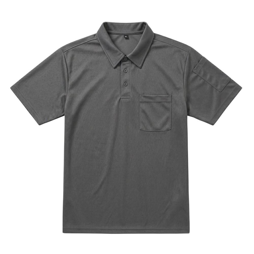 你的品牌名　ドライメッシュ　ポロシャツ　半袖　チャコール　ＬＬ