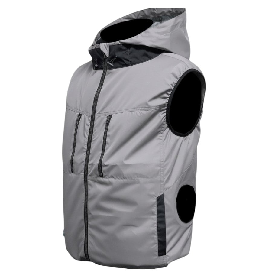 【先行予約】　ｖａｌｂｏｒｄｅｒ（ヴァルボーダー）　ファンが取り付けられるウェア　遮熱フードベスト　グレー　Ｌ　【申込期限：３月３１日】