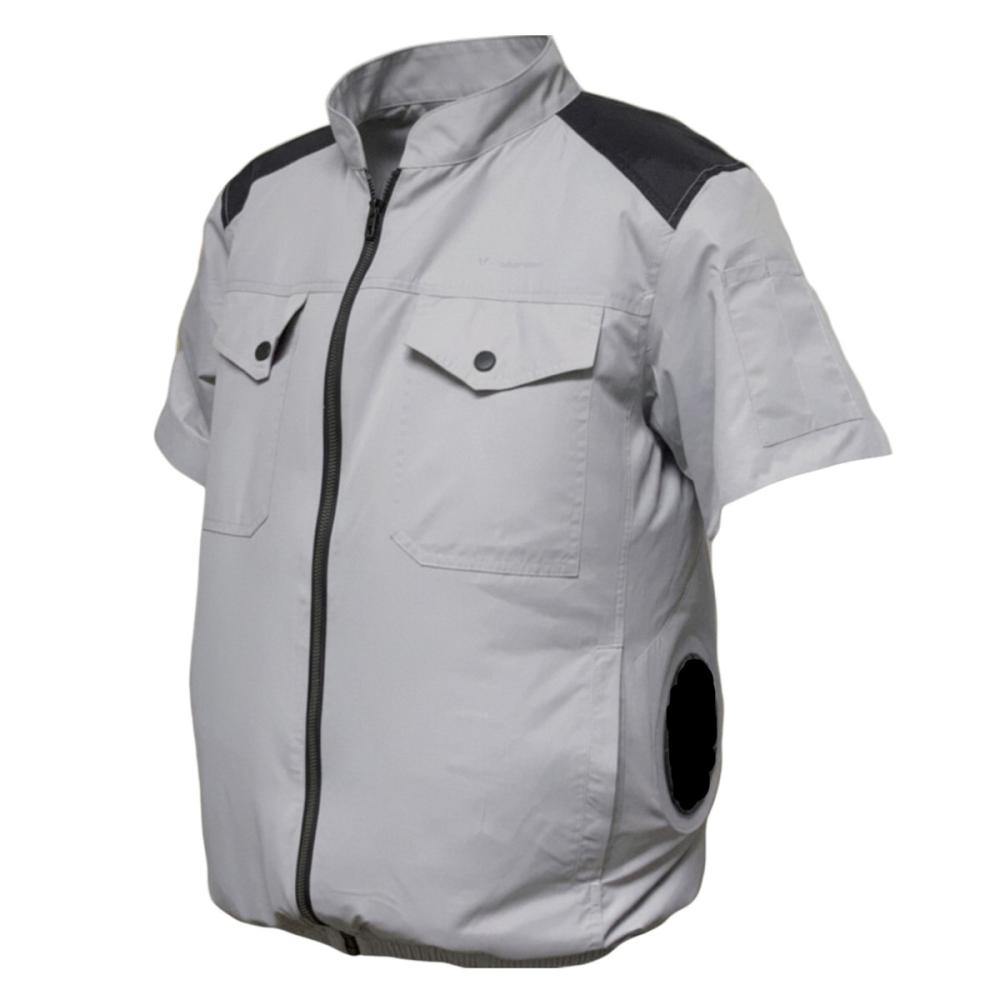 【先行予約】　ｖａｌｂｏｒｄｅｒ（ヴァルボーダー）　ファンが取り付けられるウェア　－１０℃遮熱半袖ジャケット　グレー　Ｌ　【申込期限：３月３１日】