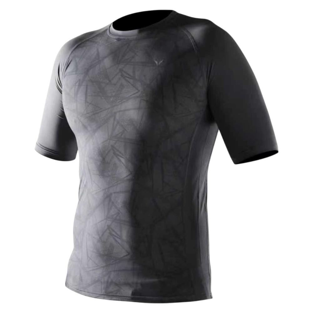 ｖａｌｂｏｒｄｅｒ（ヴァルボーダー）　遮熱冷感ナイロンコンプレッション　半袖　チャコール　ＬＬ