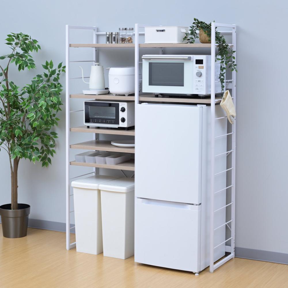 ＹＡＭＡＺＥＮ（山善）　家電収納ラック　ワイド　ホワイト　ＭＥＳ１７１１３ＲＡＩＶＳＷＨ