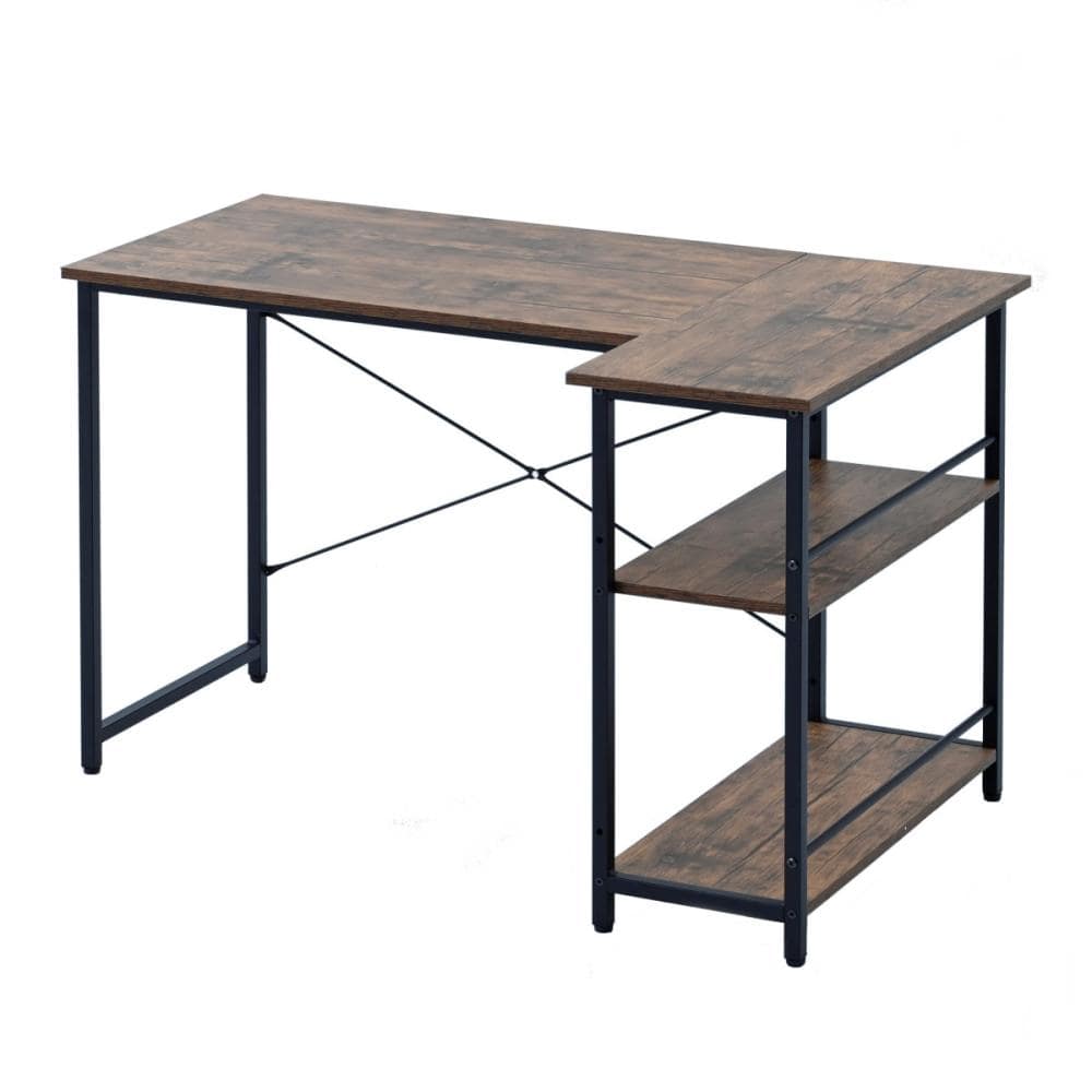 山善　Ｌ字型デスク　ブラウン／ブラック　ＧＬＪ－ＬＲ１１７０ＡＢＲＭＳＢＫ