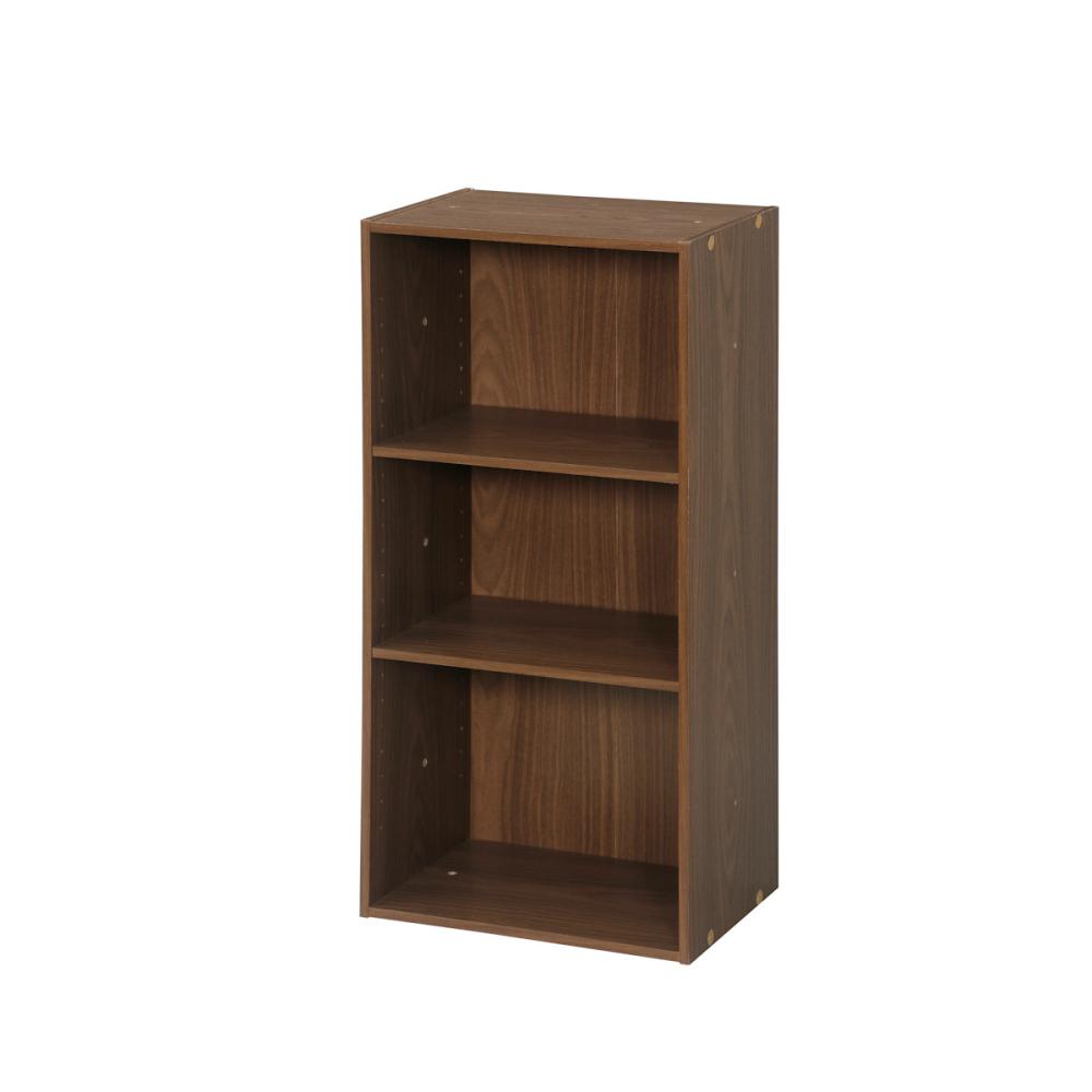 アテーナライフ　積み重ねできるカラーボックス　３段　ブラウン