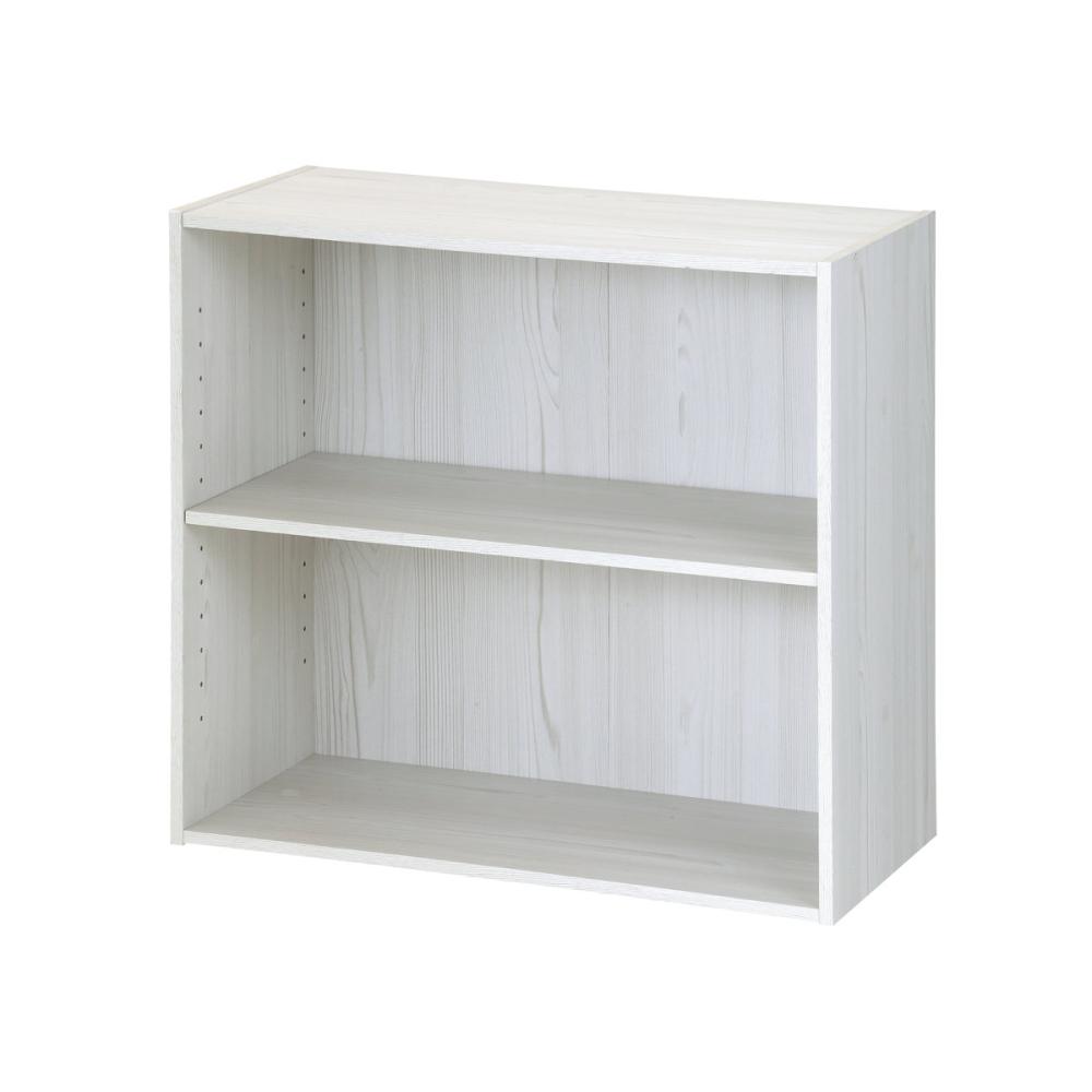 アテーナライフ　積み重ねできるカラーボックス　ワイド２段　ホワイト