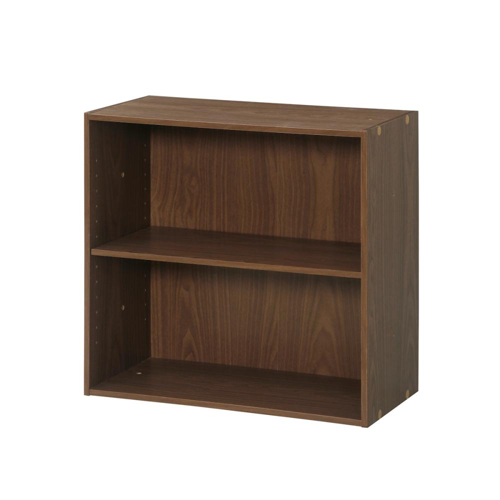 アテーナライフ　積み重ねできるカラーボックス　ワイド２段　ブラウン