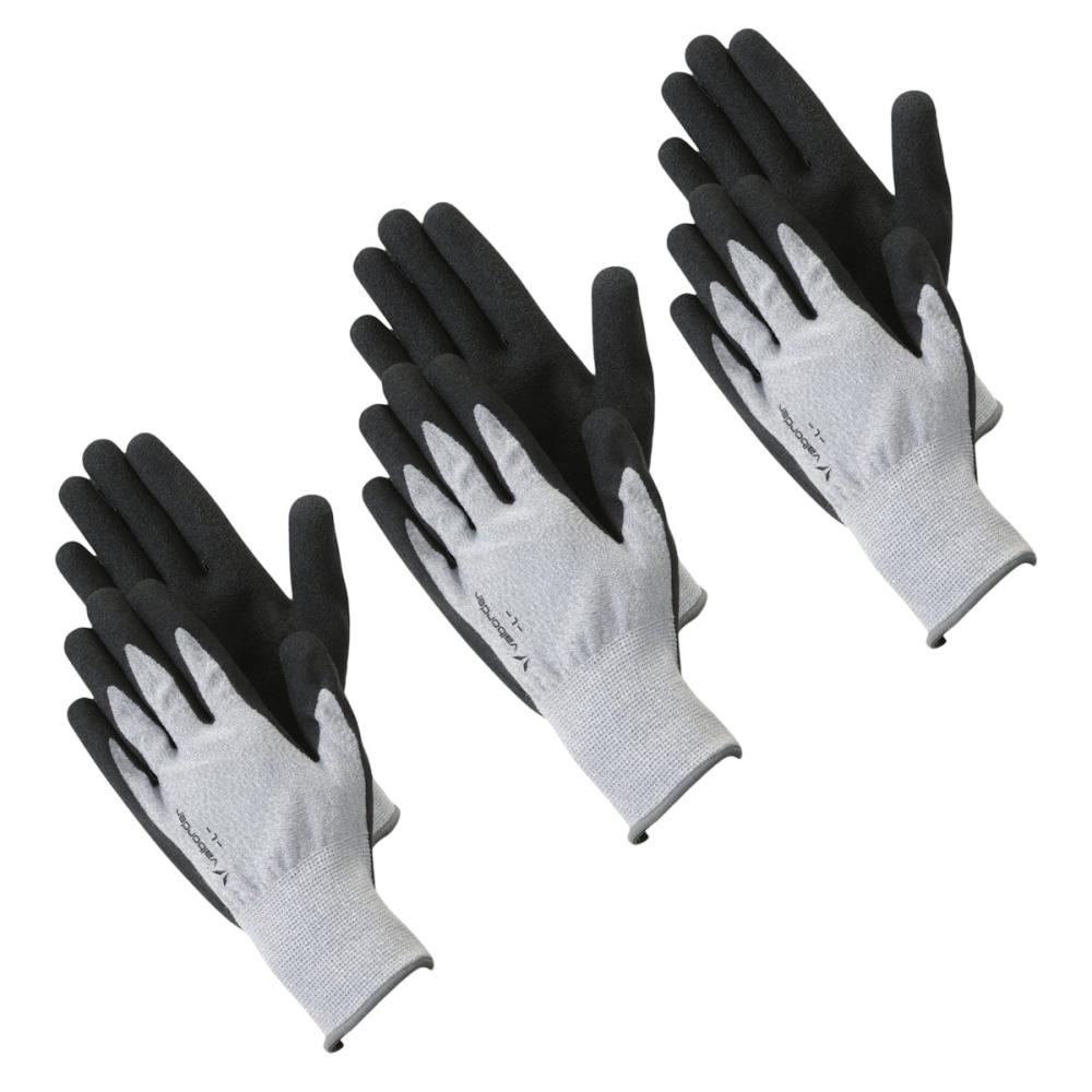 ｖａｌｂｏｒｄｅｒ（ヴァルボーダー）　遮熱冷感抗菌防臭ゴム背抜き手袋　３双組　グレー　Ｍ