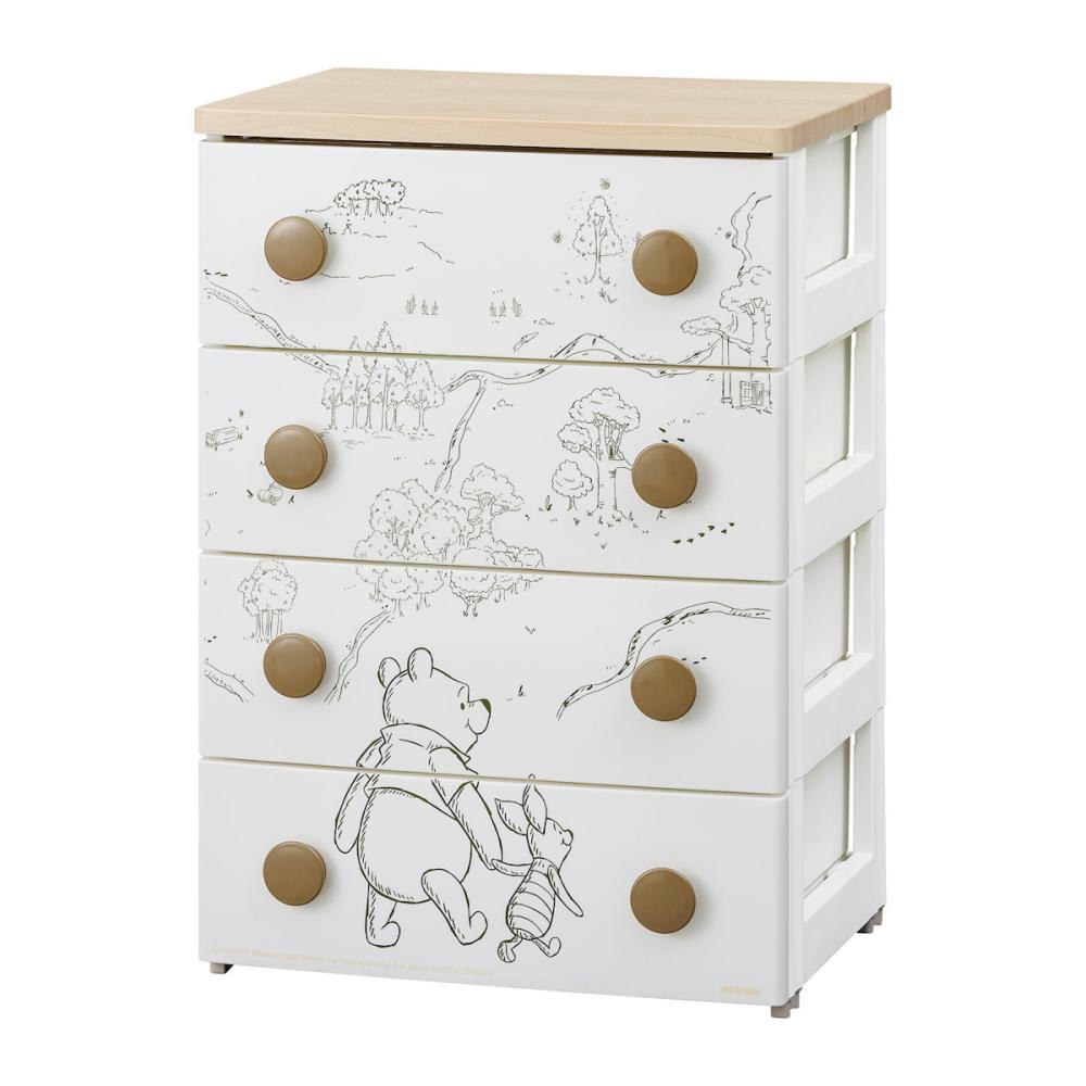 アイリスオーヤマ　キャラクターチェスト　プー　幅５６ｃｍ４段　ＮＨＧ－Ｗ５５４