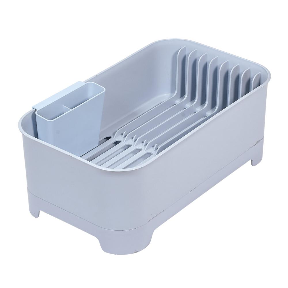 ハルミック　水切りカゴ（水が流れるトレー）ブルーグレー