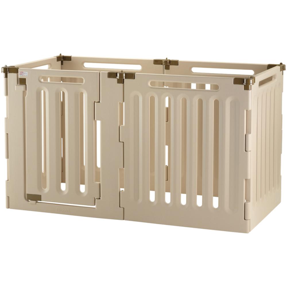 ペット用　３ＷＡＹサークル　６面９０Ｈ　ベージュ