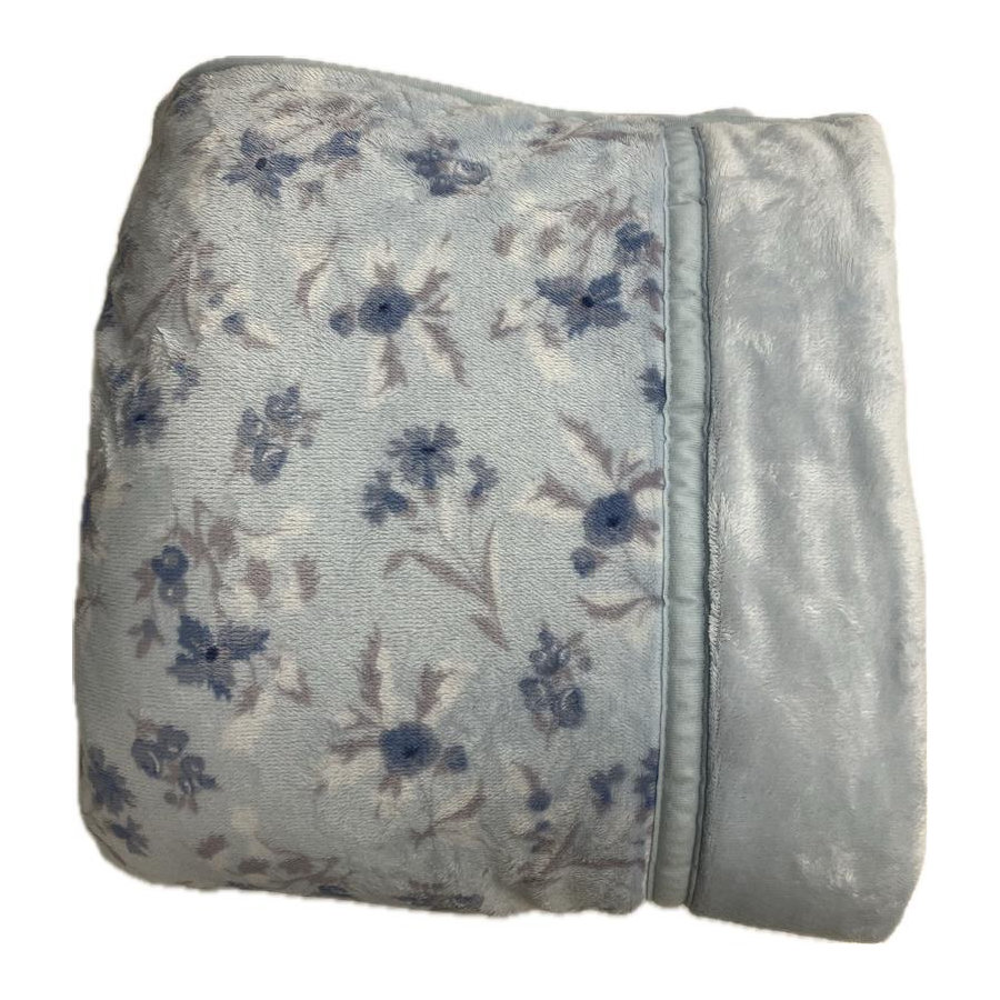 昭和西川　わた入り毛布ウインターブーケ　ブルー