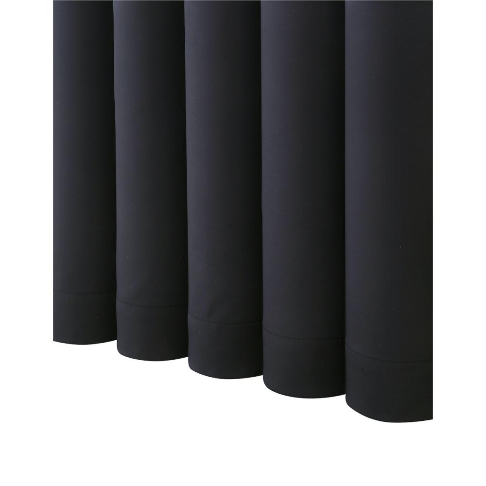 ドレープカーテン　ベルーイ　１級遮光・防炎　ブラック　１００×１７８ｃｍ　２枚組