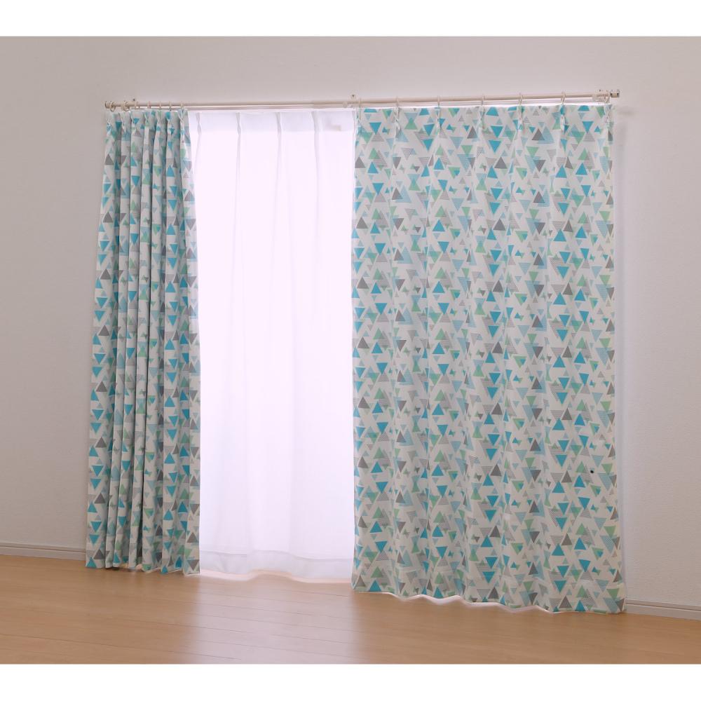 オーダーカーテン　ドレープカーテン　アングル　ブルー