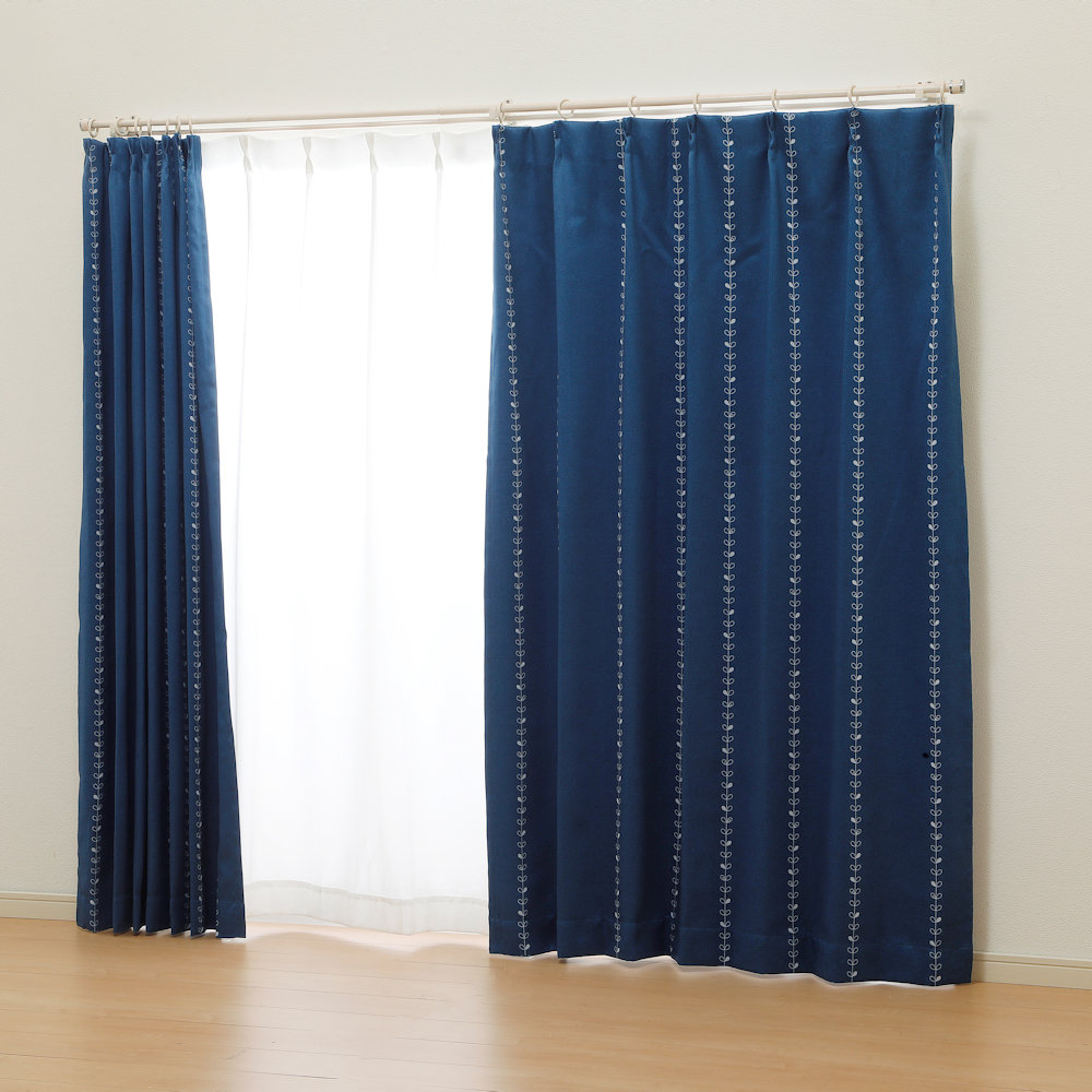 オーダーカーテン　ドレープカーテン　スタン　ネイビー